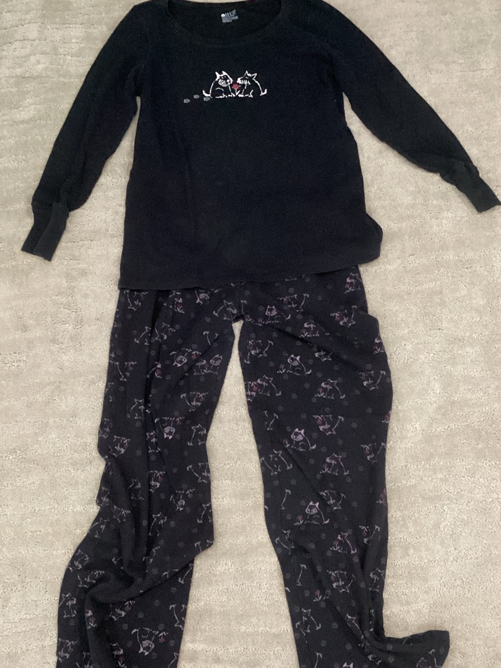 HUE Thermal pajama set with dog pattern